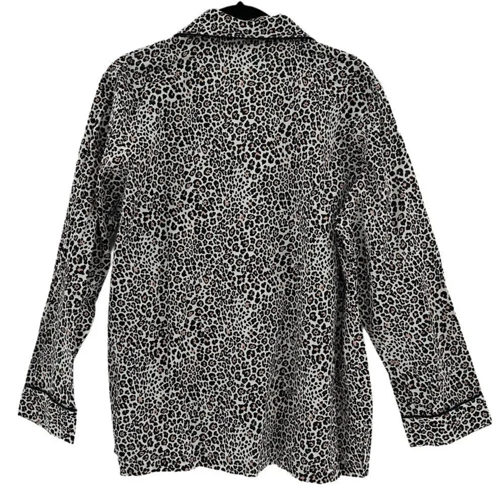 Victoria's Secret Leopard Cheetah Print Button Down Pajama Top NWT Size Medium